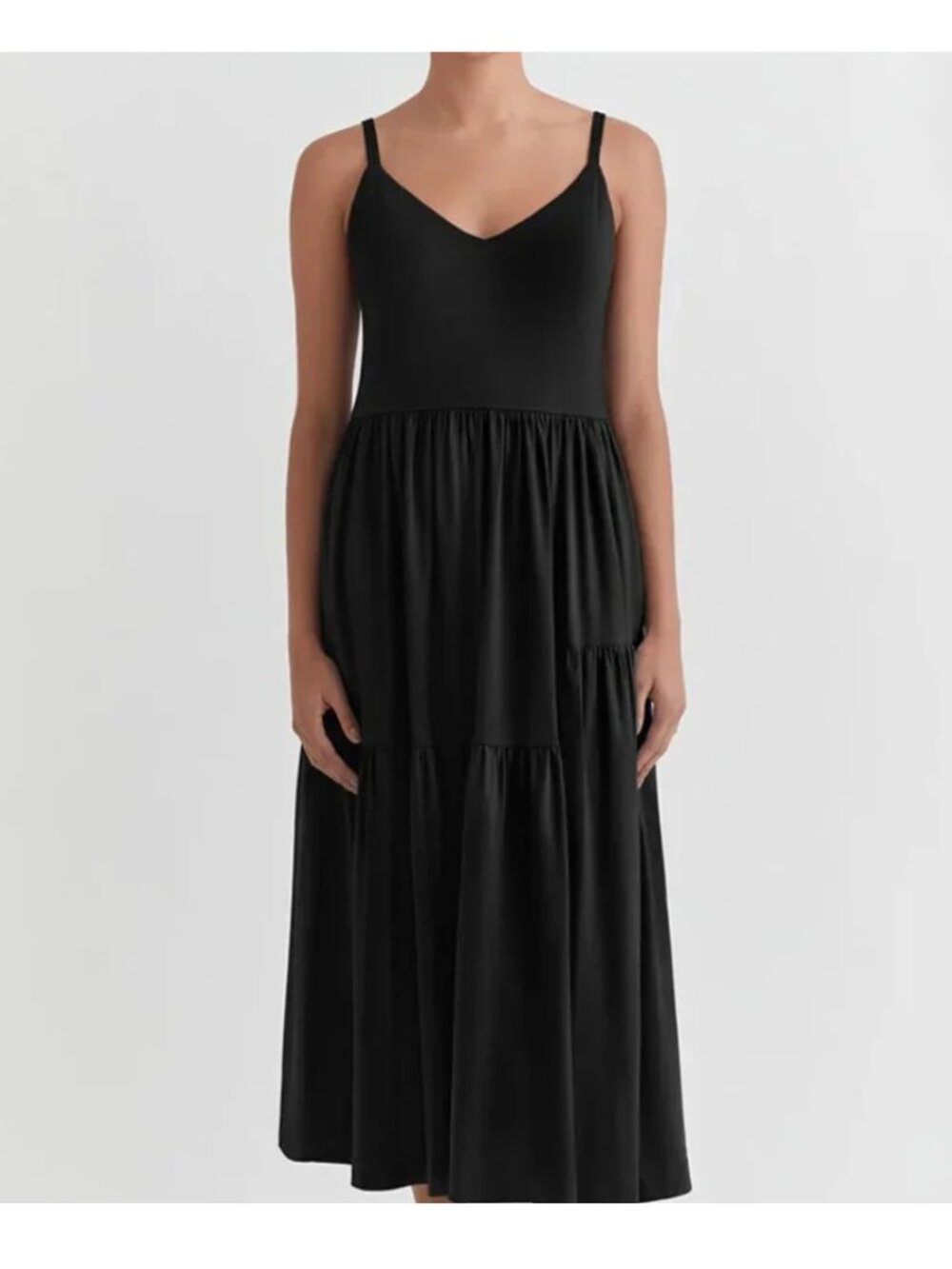 Cuyana Tiered Dress Black Size Small